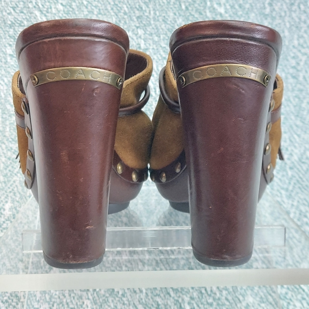 Coach Studded Suede Clogs, sz 8.5 - Picture 9 of 10